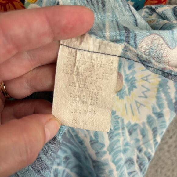 Vtg The Hawaiian Original Maxi Dress Small Blue Floral Aloha Resort Cruise AOP - Picture 4 of 8